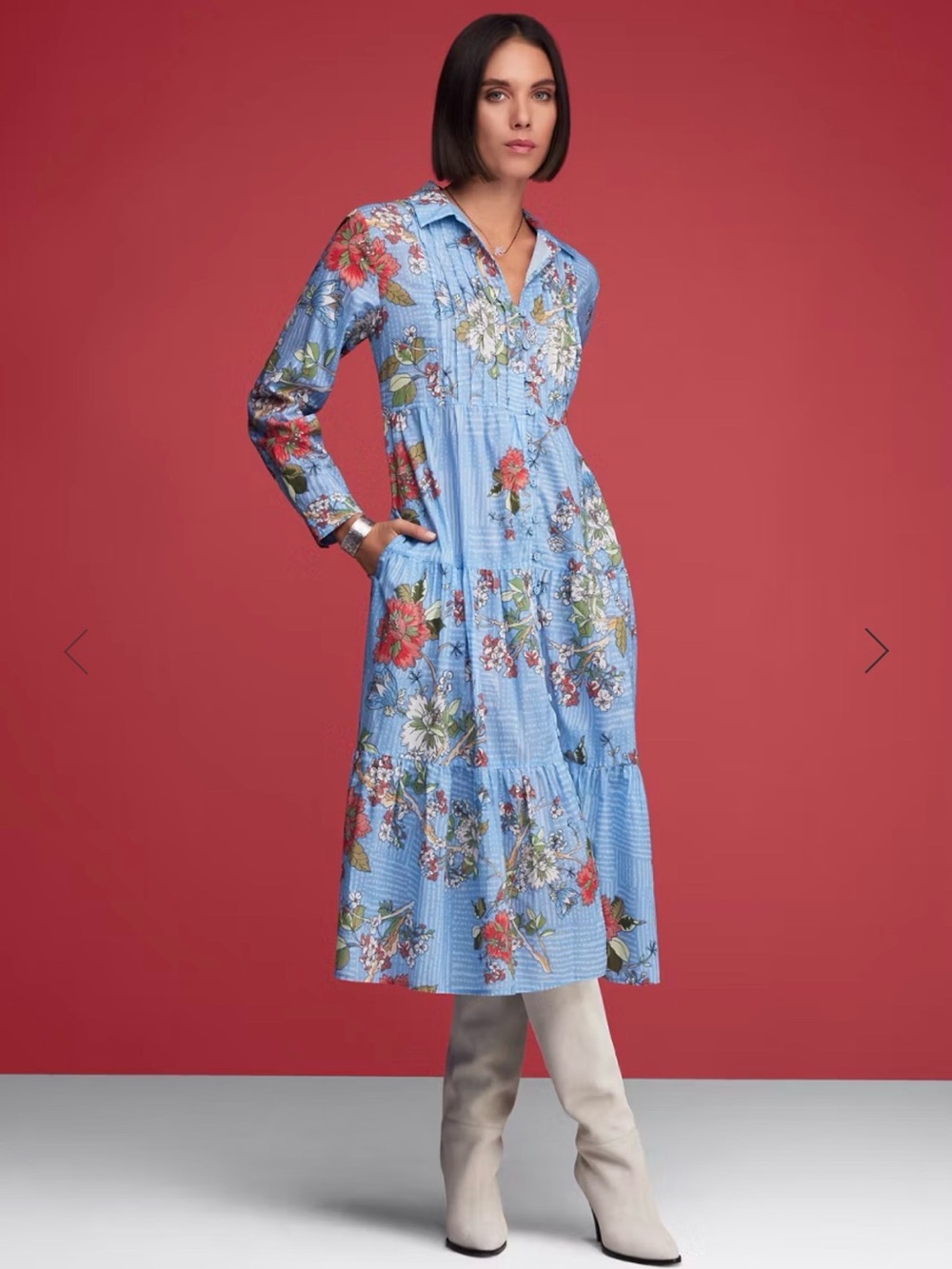 JOHNNY WAS MOSAIC TIERED WANDERER DRESS